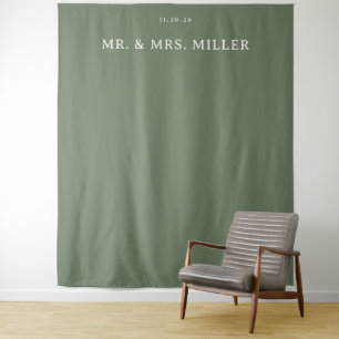 Tenture Vert olive élégant minimaliste