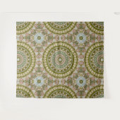 Tenture Vert olive et motif mandala pastel (Devant (Horizontal))
