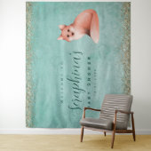 Tenture Vert or aquarelle Fox Baby shower fond (En situation)