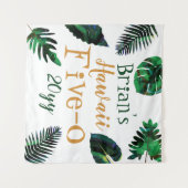 Tenture Vert, Or Feuilles Hawaii 5-0 50e Anniversaire (Devant (Horizontal))