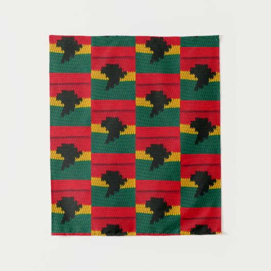 Tenture Vert Or Rouge Noir Afrique Crochet Artistique Impr (Devant)