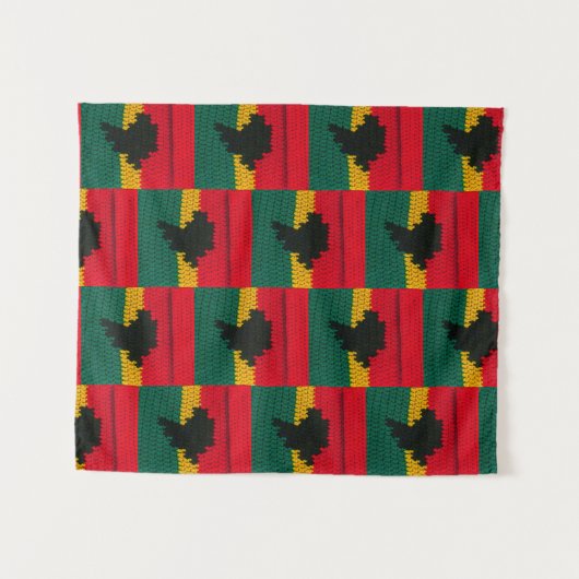 Tenture Vert Or Rouge Noir Afrique Crochet Artistique Impr (Devant (Horizontal))