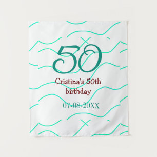 Tenture Vert rouge 50 anniversaire anniversaire ajouter no