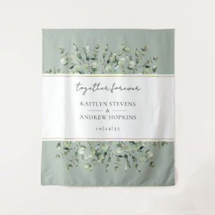Tenture Vert sauge Eucalyptus Mariage Ensemble Pour Toujo