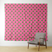 Tenture Vert sur rose Pois Design Motif (En situation (horizontale))