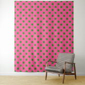 Tenture Vert sur rose Pois Design Motif (En situation)