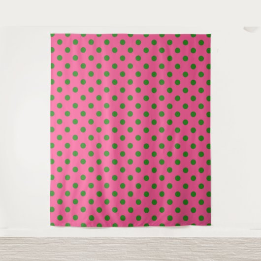Tenture Vert sur rose Pois Design Motif (Devant)