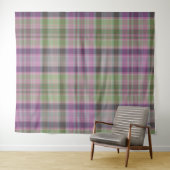 Tenture Vert, tartan classique lilas. (En situation (horizontale))