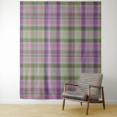 Tenture Vert, tartan classique lilas. (En situation)