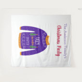 Tenture vêtement de Noël laid pull bleu blanc (Devant (Horizontal))