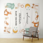 Tenture Vêtements de bébé fille boho Panneau de bienvenue (En situation (horizontale))