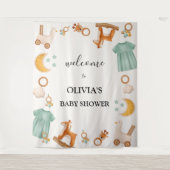 Tenture Vêtements de bébé fille boho Panneau de bienvenue (Devant)