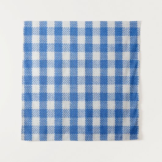 Tenture Vêtements de table recouverts de blanc bleu. (Devant)
