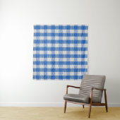 Tenture Vêtements de table recouverts de blanc bleu. (En situation (horizontale))