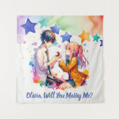 Tenture Veux-tu m'épouser | Proposition de mariage animée (Devant)