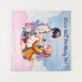 Tenture Veux-tu m'épouser | Proposition de mariage animée  (Devant (Horizontal))