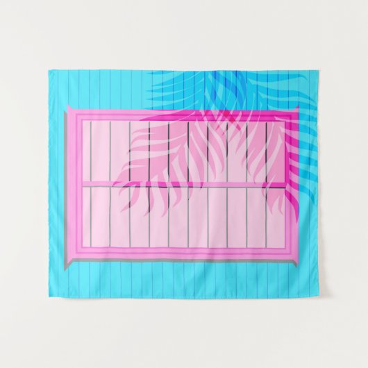 Tenture Vibes caraïbes Vibes rose et bleu (Devant (Horizontal))