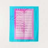 Tenture Vibes caraïbes Vibes rose et bleu (Devant)