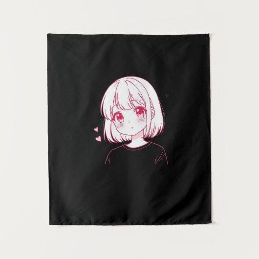 Tenture "Vibes d'amour d'anime" (Devant)