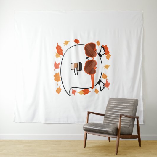 Tenture Vibes D'Automne Cute Ghost Classic T-Shirt (En situation (horizontale))