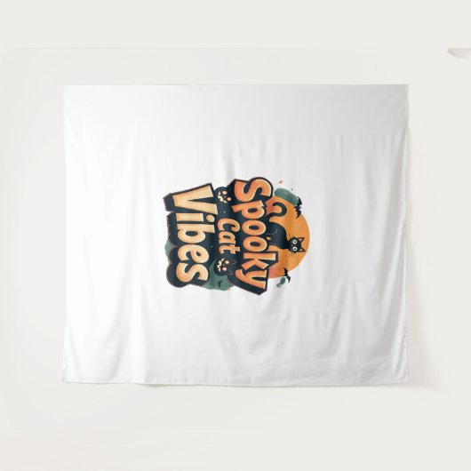 Tenture Vibes de chat éffrayantes (Devant (Horizontal))