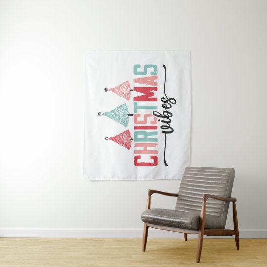 Tenture Vibes de Noël - Festive Tree Design (En situation)