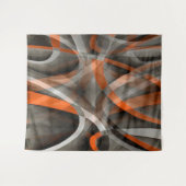 Tenture Vibes des années 80 brûlées orange et gris (Devant (Horizontal))