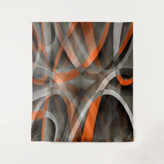 Tenture Vibes des années 80 brûlées orange et gris (Devant)