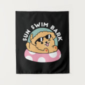 Tenture Vibes d'été Chien - Chiot flottant avec lunettes d (Devant)