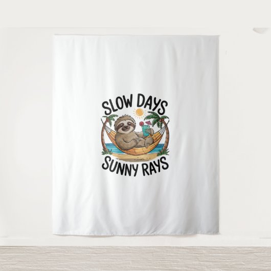 Tenture Vibes d'été Sloth Funny Lazy Float (Devant)