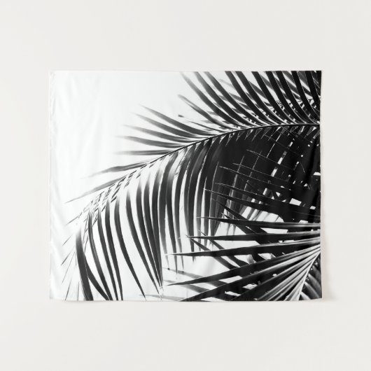 Tenture Vibes noires et blanches de palmiers Feuilles #1 # (Devant (Horizontal))