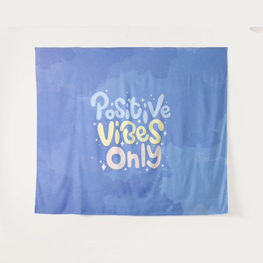 Tenture Vibes Positives Seulement (Devant (Horizontal))