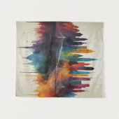 Tenture Vibrant Abstrait Skyline Cityscape Art (Devant (Horizontal))