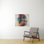 Tenture Vibrant Abstrait Skyline Cityscape Art (En situation (horizontale))