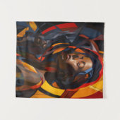 Tenture Vibrant Afrocentric Abstrait Portrait Art (Devant (Horizontal))