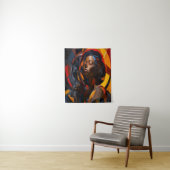 Tenture Vibrant Afrocentric Abstrait Portrait Art (En situation)
