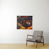 Tenture Vibrant Afrocentric Abstrait Portrait Art (En situation (horizontale))