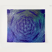 Tenture Vibrant Mandala Boho Chic Elegant Marine Bleu Vert (Devant (Horizontal))