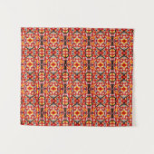 Tenture Vibrant Tribal Fusion Geometric Symmetry Pattern (Devant (Horizontal))