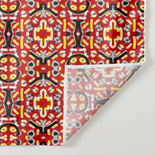 Tenture Vibrant Tribal Fusion Geometric Symmetry Pattern (Détail)