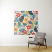 Tenture Vibrant Tropical Abstrait Vert Vert Vert Rose (En situation (horizontale))