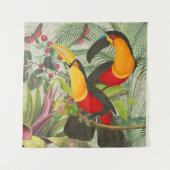 Tenture Vibrant Tropical Toucan Birds Art Exotic Jungle (Devant)