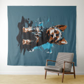 Tenture Vibrant Yorkshire Terrier Splash Art (En situation (horizontale))