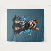 Tenture Vibrant Yorkshire Terrier Splash Art (Devant (Horizontal))