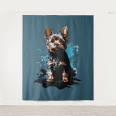 Tenture Vibrant Yorkshire Terrier Splash Art (Devant)