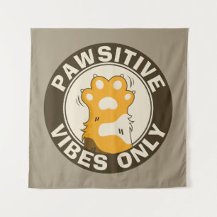 Tenture Vibrations positives uniquement Patte de chat mign