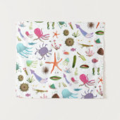 Tenture Vie marine colorée (Devant (Horizontal))