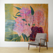 Tenture Vie morte avec Peonies Peinture (En situation (horizontale))