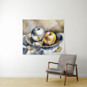 Tenture Vie morte des pommes d'argent et d'or (En situation (horizontale))