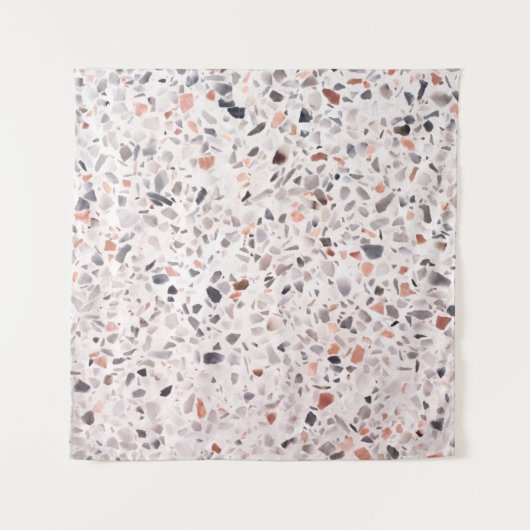 Tenture Vieille texture terrazzo, motif d'hamper. (Devant)